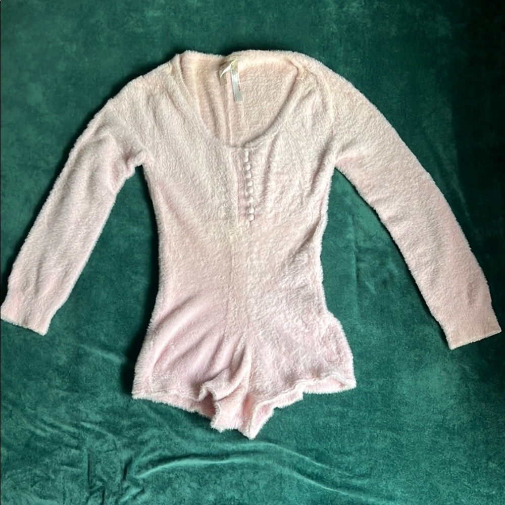 Urban Outfitters Pink Fuzzy Romper